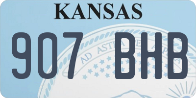 KS license plate 907BHB