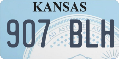 KS license plate 907BLH