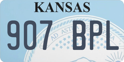 KS license plate 907BPL