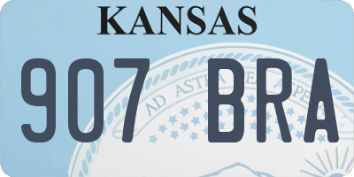 KS license plate 907BRA