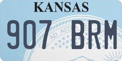 KS license plate 907BRM