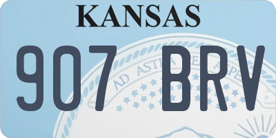 KS license plate 907BRV