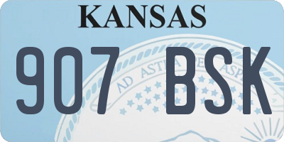 KS license plate 907BSK
