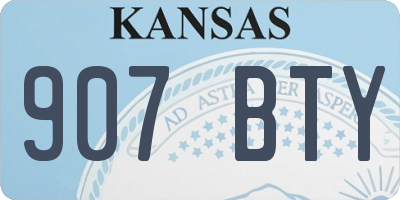 KS license plate 907BTY