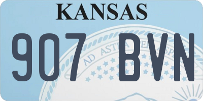 KS license plate 907BVN