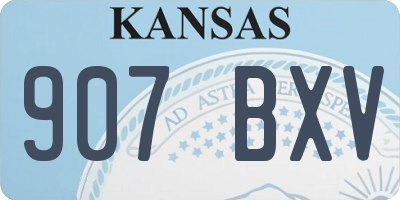 KS license plate 907BXV
