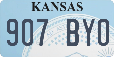 KS license plate 907BYO