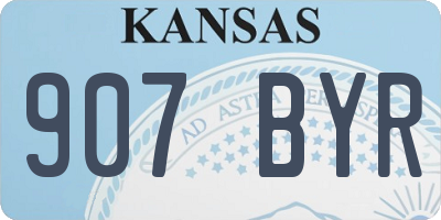 KS license plate 907BYR