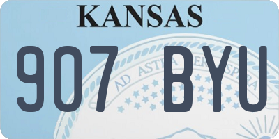 KS license plate 907BYU