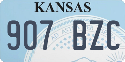 KS license plate 907BZC