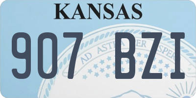 KS license plate 907BZI