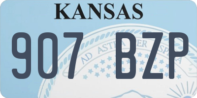 KS license plate 907BZP