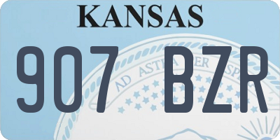 KS license plate 907BZR