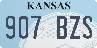KS license plate 907BZS