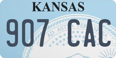 KS license plate 907CAC