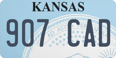 KS license plate 907CAD