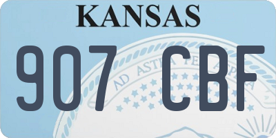 KS license plate 907CBF