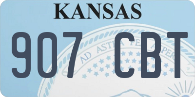 KS license plate 907CBT