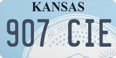 KS license plate 907CIE