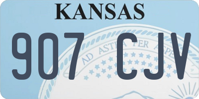 KS license plate 907CJV