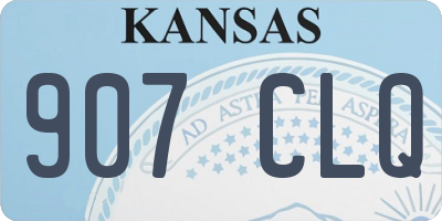 KS license plate 907CLQ