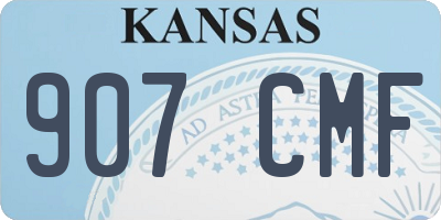 KS license plate 907CMF