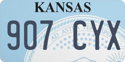KS license plate 907CYX