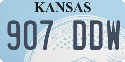 KS license plate 907DDW