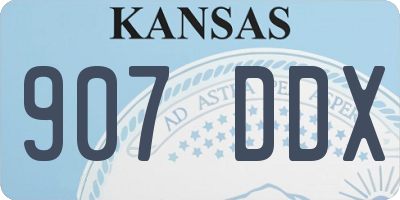 KS license plate 907DDX
