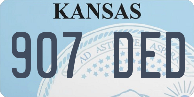 KS license plate 907DED