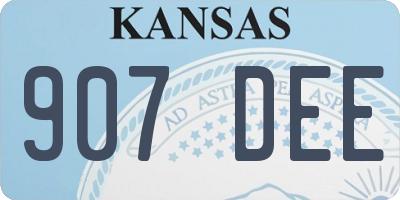 KS license plate 907DEE