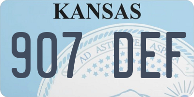 KS license plate 907DEF