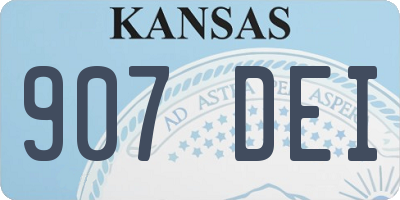 KS license plate 907DEI