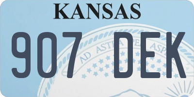 KS license plate 907DEK