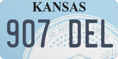 KS license plate 907DEL