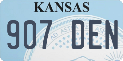 KS license plate 907DEN