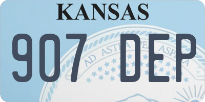 KS license plate 907DEP