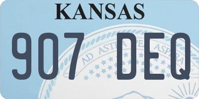 KS license plate 907DEQ