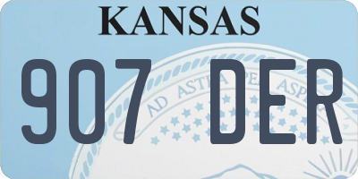 KS license plate 907DER