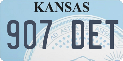 KS license plate 907DET