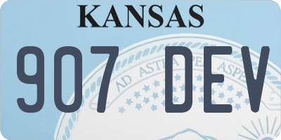 KS license plate 907DEV