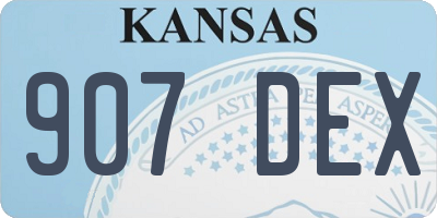 KS license plate 907DEX
