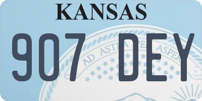 KS license plate 907DEY