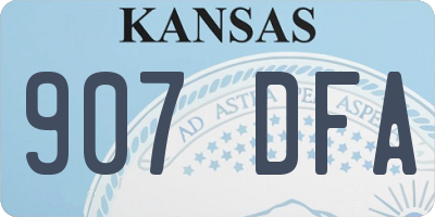 KS license plate 907DFA