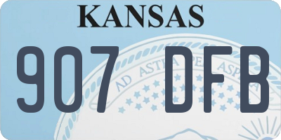 KS license plate 907DFB
