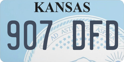 KS license plate 907DFD