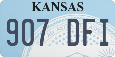 KS license plate 907DFI