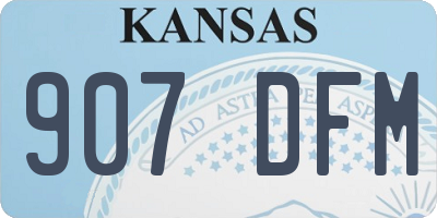 KS license plate 907DFM
