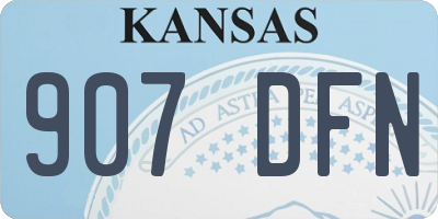 KS license plate 907DFN