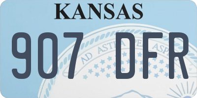 KS license plate 907DFR